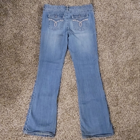 Rue 21 Faded Blue Jeans Flare Cut Size 9/10 - Picture 2 of 5